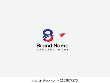 News Logo On Letter 8 Template. News Logo On 8 Letter, Initial News Sign Concept Template