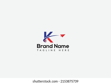News Logo On Letter K Template. News Logo On K Letter, Initial News Sign Concept Template