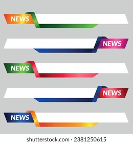 Noticias de diseño de tercer vector más bajo.Fijar banner y tercero más bajo para noticias y en directo. tercio inferior para medios de difusión y en línea