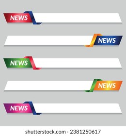 Noticias de diseño de tercer vector más bajo.Fijar banner y tercero más bajo para noticias y en directo. tercio inferior para medios de difusión y en línea