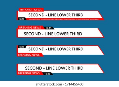 News Lower Thirds Pack.TV News Bars Set Vector. Streaming Video News Sign. Breaking, Sport News. Interface Sign.
