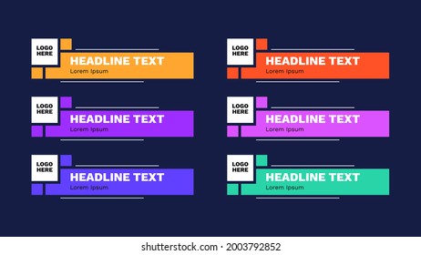 News Lower Thirds Pack. Sign Of live News, Ultra HD. Banners For Broadcasting Television Video Template. Isolated Illustration