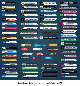 News Lower Thirds Pack. TV News Bars Set Vector. Streaming Video News Sign. Breaking, Sport News. Interface Sign.