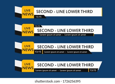 News Lower Thirds Pack.Lower Third TV News Bars Set Vector. Sign Of Lower Third. live News, Ultra HD. Banners For Broadcasting Television Video Template.
