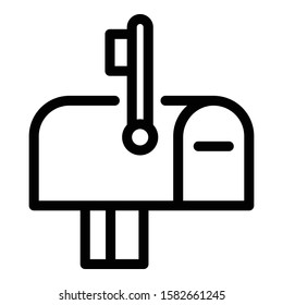 News mailbox icon. Outline news mailbox vector icon for web design isolated on white background