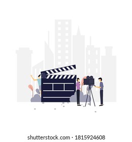 News making flat illustration.Vector design template.Suitable for landing page, ui, website, mobile app, editorial, poster, flyer, article, and banner.
