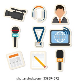 News media and broadcasting design, vector illustration graphic
