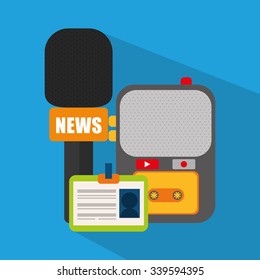 News media and broadcasting design, vector illustration graphic