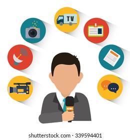 News media and broadcasting design, vector illustration graphic