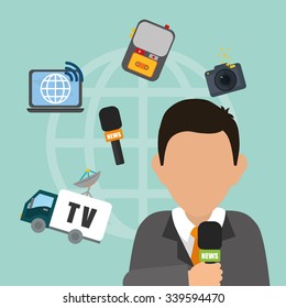 News media and broadcasting design, vector illustration graphic