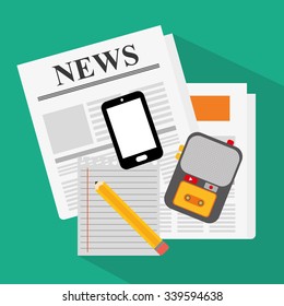 News media and broadcasting design, vector illustration graphic