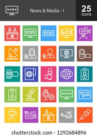 News & Media Line Icons