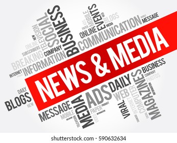 News and Media word cloud collage, social concept background