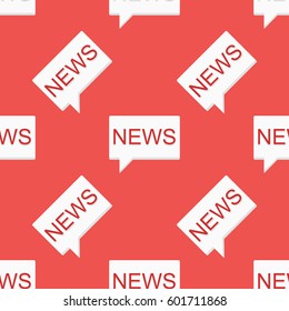 News message seamless pattern on red background