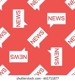 News message seamless pattern on red background