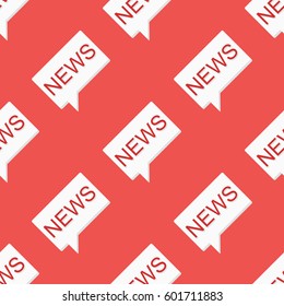 News message seamless pattern on red background