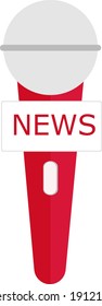 News mic, illustration, vector on a white background.