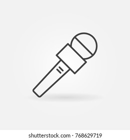 News microphone concept vector icon or symbol in thin line style
