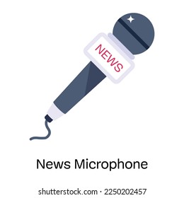 News microphone flat icon with scalability 