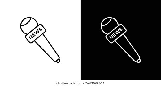 Icono de micrófono de Noticias en trazo editable. Ilustración vectorial EPS 10.