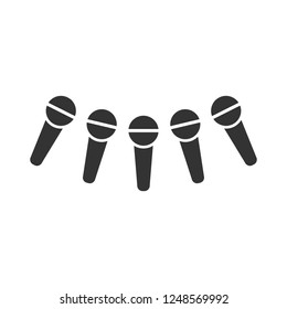 News microphone. Icon Flat