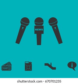 News microphone icon flat. Simple vector symbol and bonus icon
