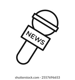 News microphone icon Isolated flat vector in outline