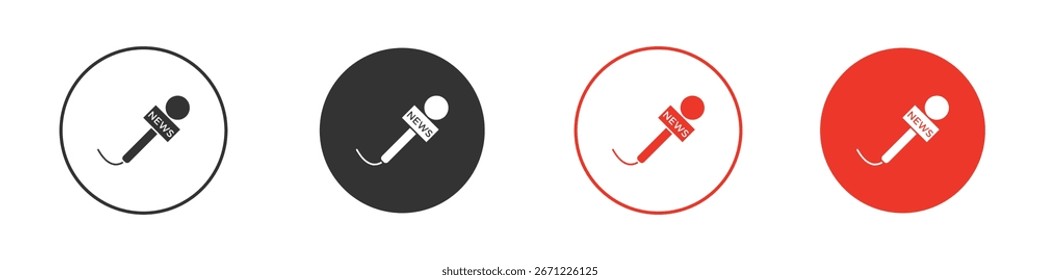 Ícone de microfone de notícias para logotipo, símbolo de sinal de vetor para design
