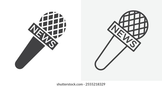News microphone icon. outlined vector style.
