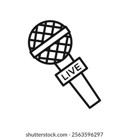 News microphone icon Simple thin line flat symbol