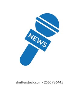 News microphone icon Thin line illustration set
