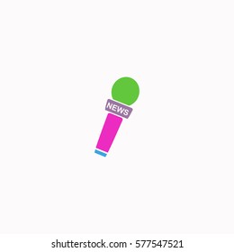 News microphone  icon Vector design. Colored illustration.