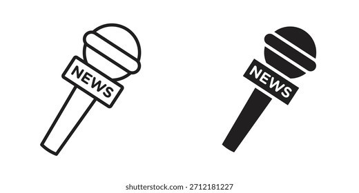 Icono de micrófono de Noticias en Vector. Logotipo