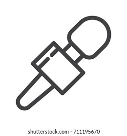 News  microphone line icon, outline vector sign, linear style pictogram isolated on white. Symbol, logo illustration. Editable stroke.Pixel perfect graphics