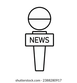 Icono vectorial de línea de micrófono de noticias. Ilustración vectorial.