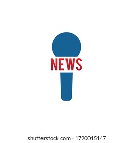 News. Microphone logo icon vector.