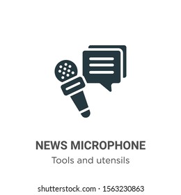 News microphone and speech bubbles vector icon on white background. Flat vector news microphone and speech bubbles icon symbol sign from modern tools and utensils collection for mobile concept and web