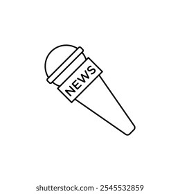 News microphone thin line vector icon.