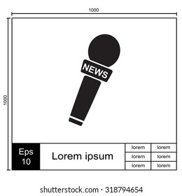 News microphone vector icon.