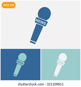 News microphone vector icon.