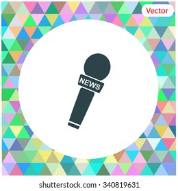 News microphone vector icon.