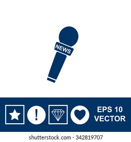 News microphone vector icon.