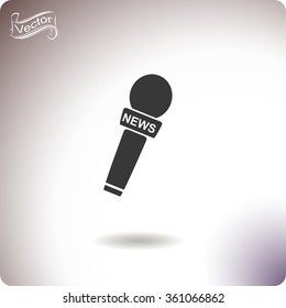 News microphone vector icon.
