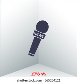 News microphone vector icon.