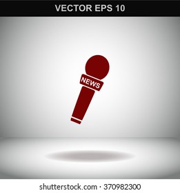 News microphone vector icon.
