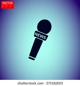 News microphone vector icon.