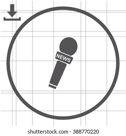 News microphone vector icon.