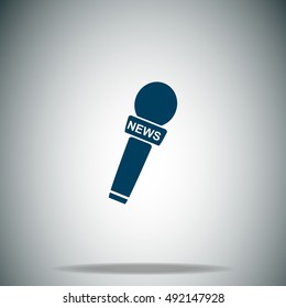 News microphone vector icon.