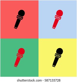 News microphone vector  icon.