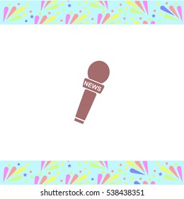 News microphone vector icon on white background. Isolated illustration. Business picture.